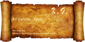 Kriston Igor névjegykártya